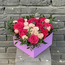 Цветочная композиция из Розы в коробке в Идрице