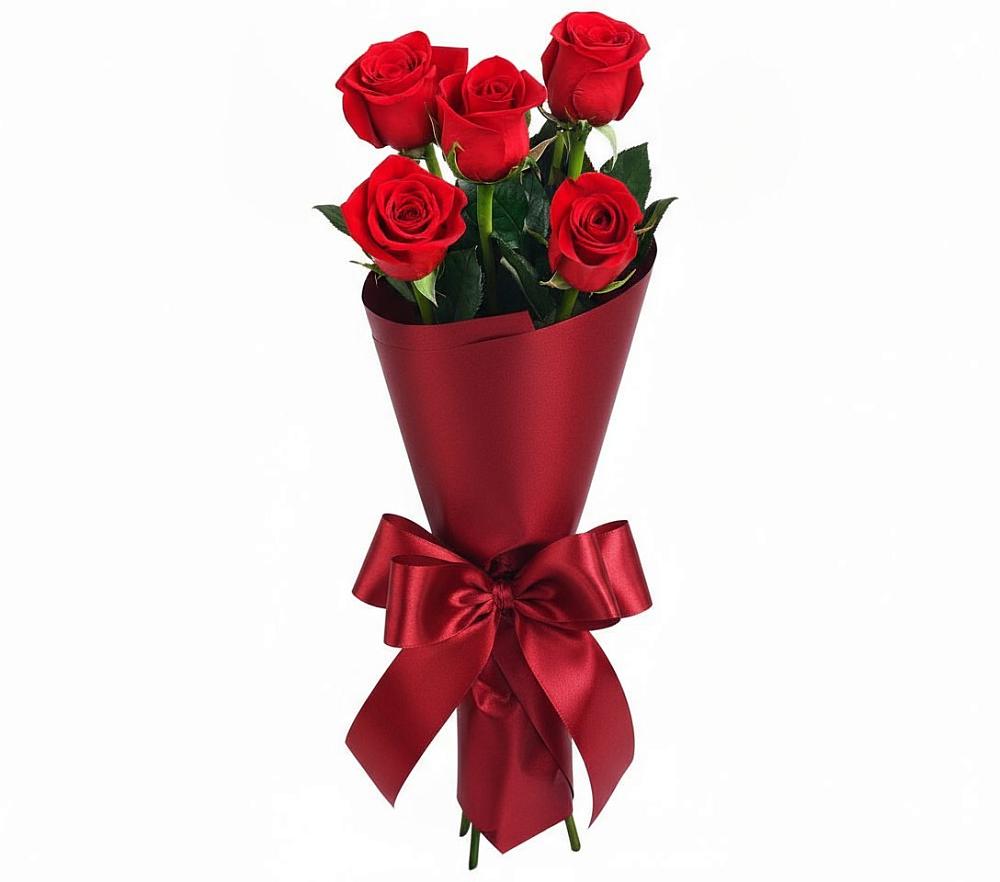 Букет 5 Красных роз Эдлесс Лав в Идрице