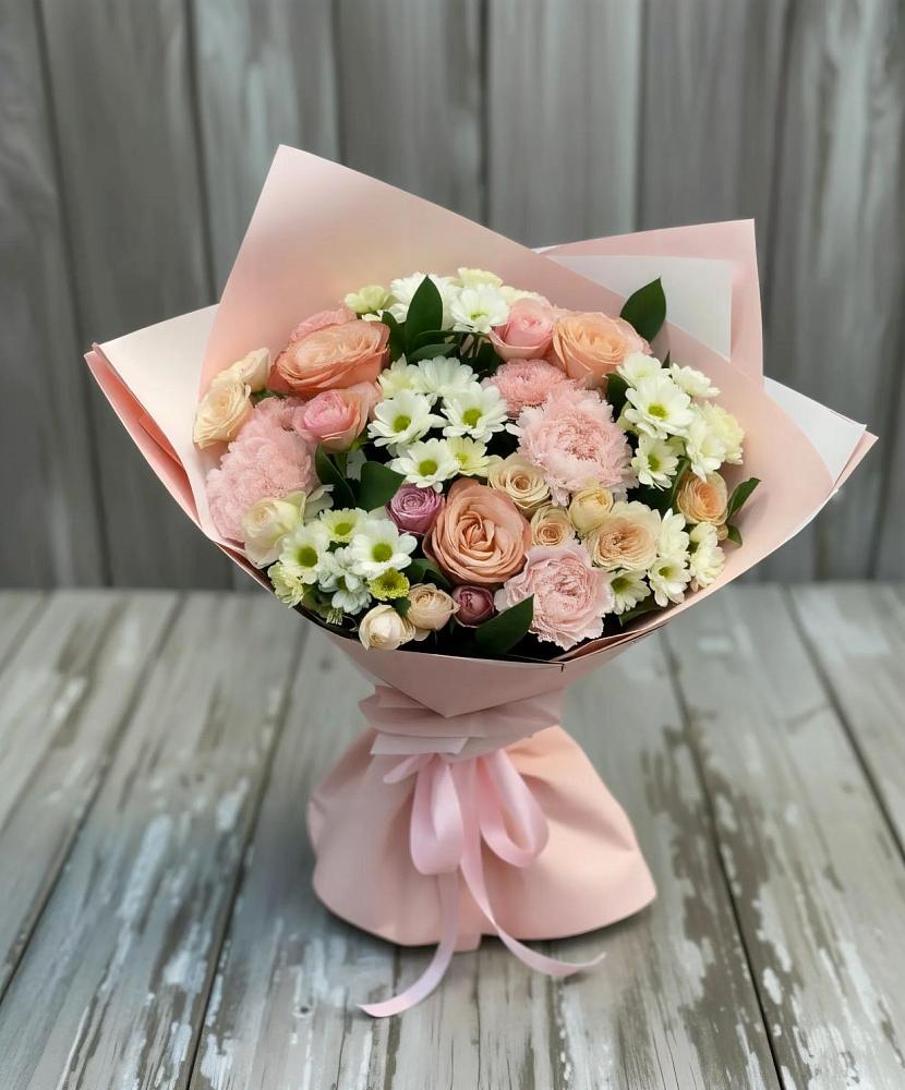 Букет цветов из: Гвоздики, Розы и Хризантемы в Идрице