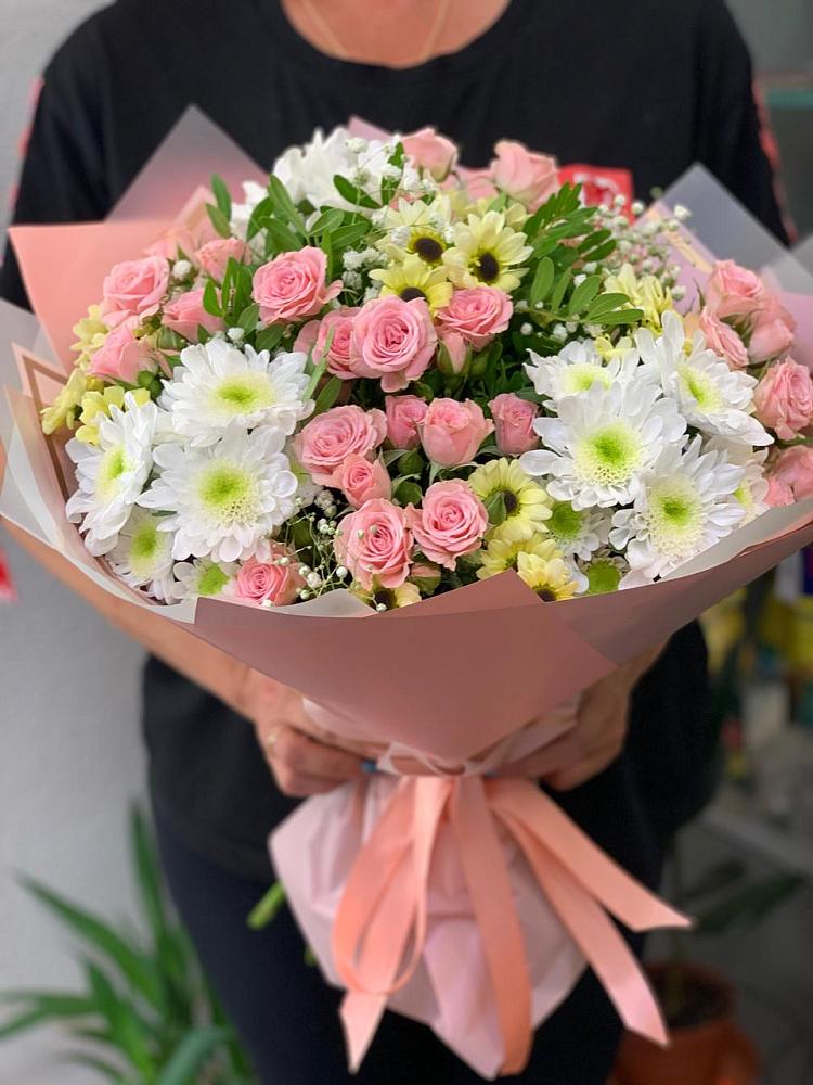 Букет цветов из: Розы и Хризантемы в Идрице