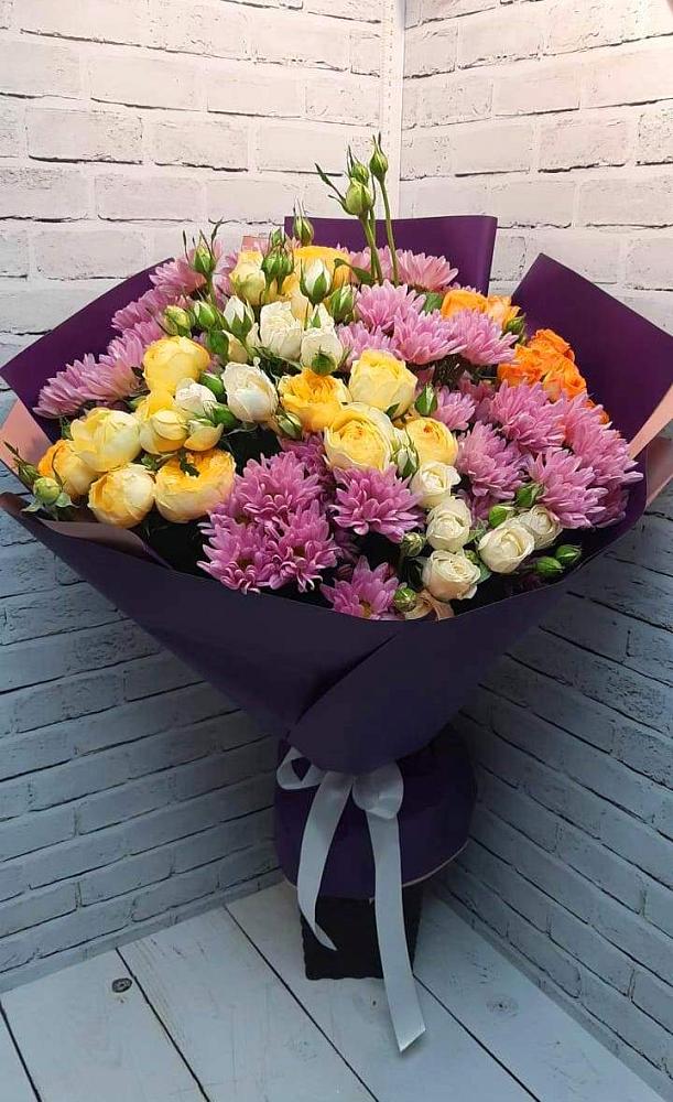 Букет цветов из: Хризантемы и Розы в Идрице