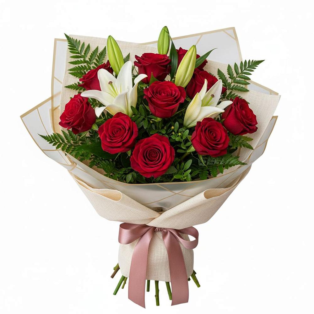 Букет цветов из: Лилии и Розы в Идрице