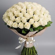 Букет 101 беля роза Белоснежка в Идрице