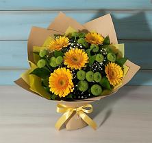 Букет цветов из:  Герберы и Хризантемы #REPLACE_PRED# Идрице