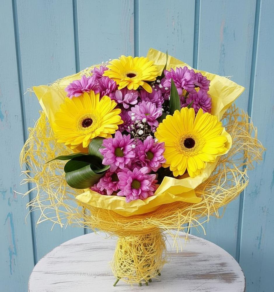 Букет цветов из: Хризантемы и Герберы в Идрице