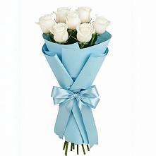 Букет 7 белых роз Проуд в Идрице