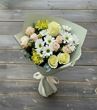 Букет цветов из:  Альстромерии, Розы и Хризантемы в Идрице