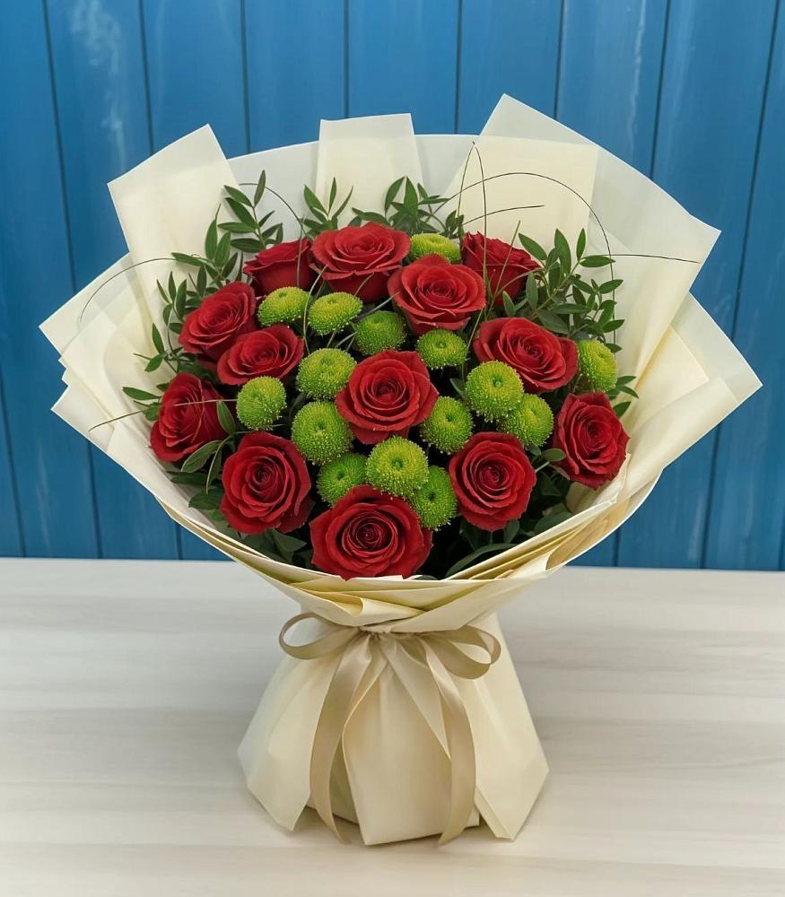 Букет цветов из: Розы и Хризантемы в Идрице