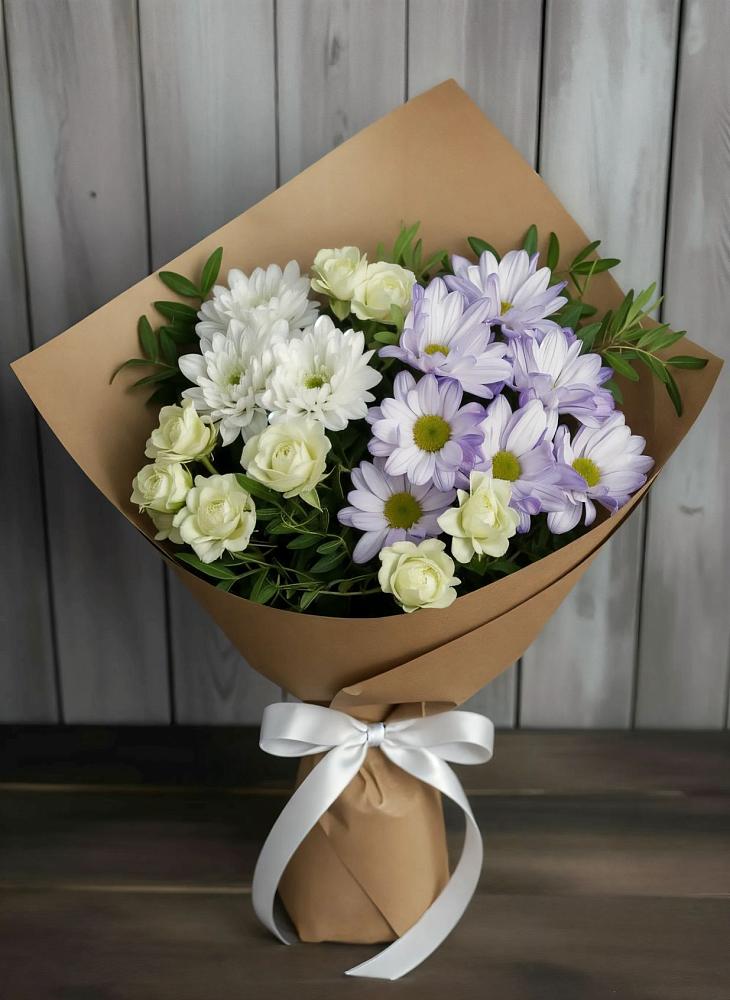 Букет цветов из: Хризантемы и Розы в Идрице