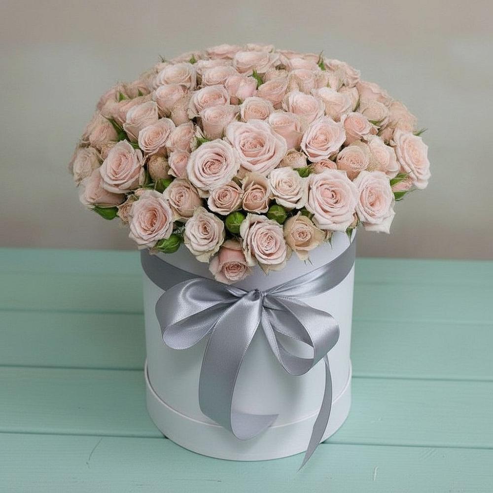 Цветочная композиция из Розы в шляпной коробке в Идрице